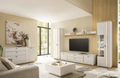 Couchtisch LONG ISLAND 75x75 cm Weiss matt/Wotan Eiche Dekor