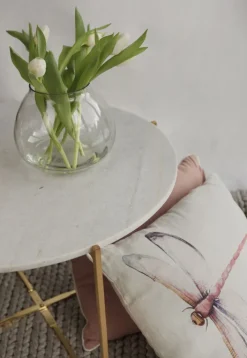 Couchtisch MAMORY 70 x 45 cm goldfarbig/ weiß