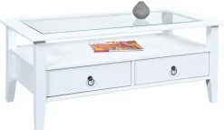 Couchtisch MAX 115x45x60 cm Massivholz Kiefer weiß