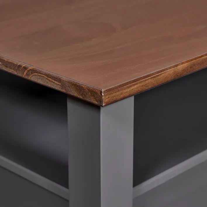 Couchtisch NICLAS 115x45x60 cm Massivholz grau/braun