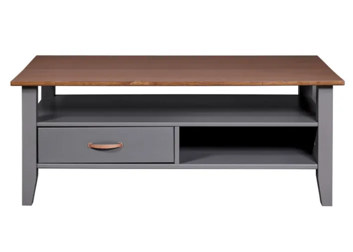 Couchtisch NICLAS 115x45x60 cm Massivholz grau/braun