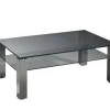 Couchtisch Rauchglasplatte Schwarz ca. 110 x 46 x 70 cm