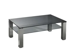 Couchtisch Rauchglasplatte Schwarz ca. 110 x 46 x 70 cm