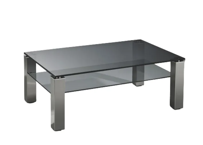 Couchtisch Rauchglasplatte Schwarz ca. 110 x 46 x 70 cm