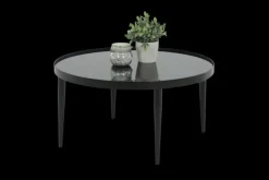 Couchtisch RON 80 x 80 cm Glas/Metall schwarz
