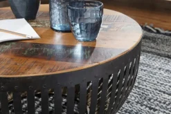 Couchtisch rund 70 cm braun/ schwarz