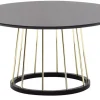 Couchtisch rund 80 cm Goldfarbig/ Schwarz
