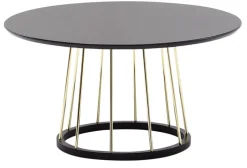 Couchtisch rund 80 cm Goldfarbig/ Schwarz