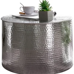 Couchtisch rund 61 cm Silberfarbig