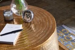 Couchtisch rund 60 x 36 cm Goldfarbig