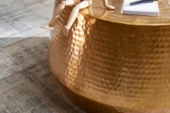 Couchtisch rund 60 x 36 cm Goldfarbig