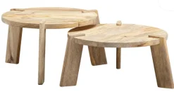 Couchtisch rund 2er Set Mango massiv
