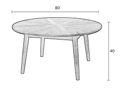 Couchtisch rund FABIO 80 cm Eiche