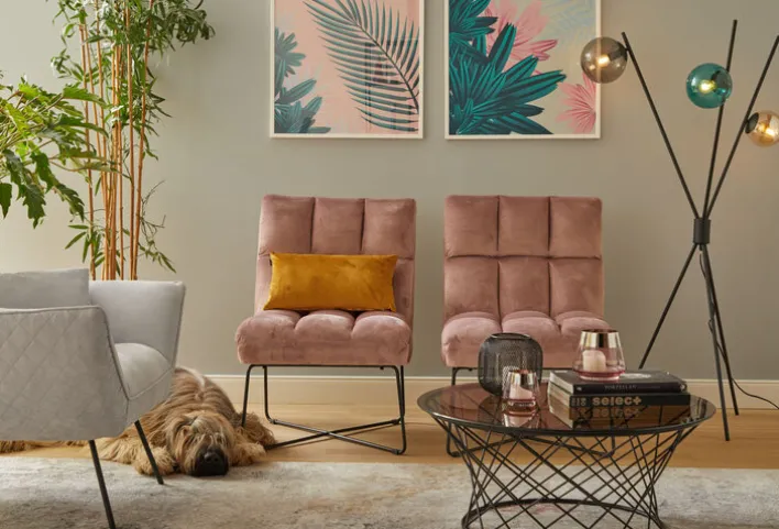 Couchtisch rund KATHI 80 cm in Metall Grau/Schwarz