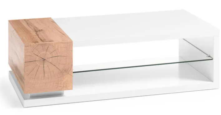 Couchtisch SILVO 120 x 36 x 60 cm Weiß matt lackiert