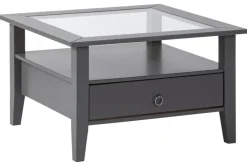 Couchtisch VALENTIN 75x45x75 cm Massivholz Kiefer grau