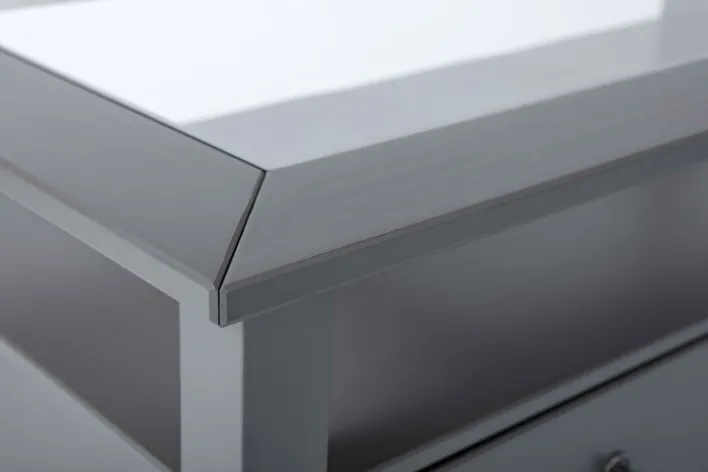 Couchtisch VALENTIN 75x45x75 cm Massivholz Kiefer grau