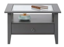 Couchtisch VALENTIN 75x45x75 cm Massivholz Kiefer grau