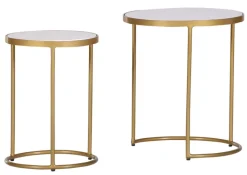 Couchtisch-Set CHUCK IV 2-tlg. weiß/goldfarbig