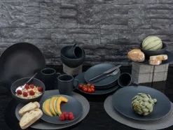 CreaTable Dessertteller SOFT TOUCH 6er Set schwarz matt