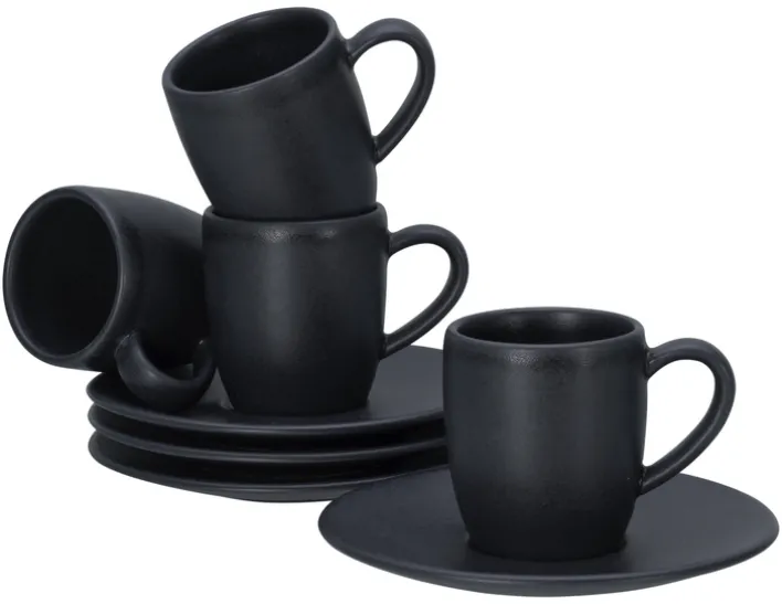 CreaTable Espressotasse SOFT TOUCH 6er Set 70 ml Steinzug schwarz