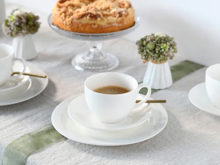 CreaTable Kaffeetasse FLEUR ROYAL 6er Set creme weiß