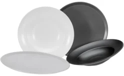 CreaTable Pizzateller XL MANHATTAN 6er Set 33 cm schwarz