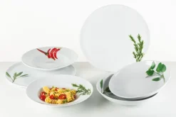 CreaTable Schale KRÄUTER SALBEI 20 cm Porzellan weiß