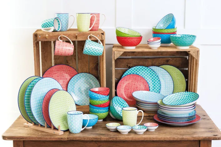 CreaTable Speiseteller MEDITERRAN 4er Set 27 cm blau