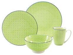 CreaTable Suppenteller MEDITERRAN 4er Set 21 cm grün