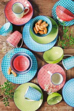 CreaTable Suppenteller MEDITERRAN 4er Set 21 cm grün