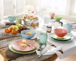 CreaTable Suppenteller MEDITERRAN 4er Set 21 cm grün