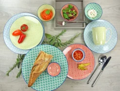 CreaTable Suppenteller MEDITERRAN 4er Set 21 cm grün