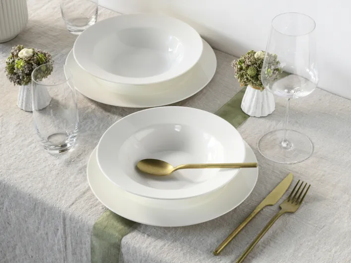 CreaTable Tafelservice FLEUR ROYAL 12-teilig creme weiß