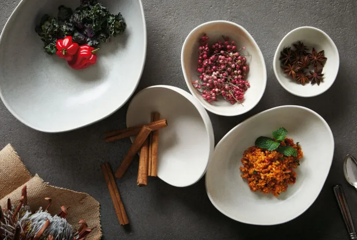 CreaTable Teller tief PIETRA Keramik sandbeige