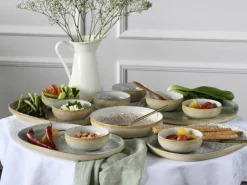 CreaTable Teller-Set UNO EMILIANA MIX Steinzeug 12-tlg. rund Mehrfarbig