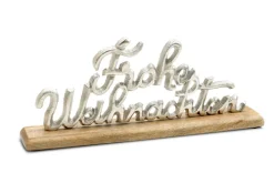 Deko Objekt CALM & COSY Mango/Aluminium 30 x 5 x 14 cm Braun/Silberfarbig