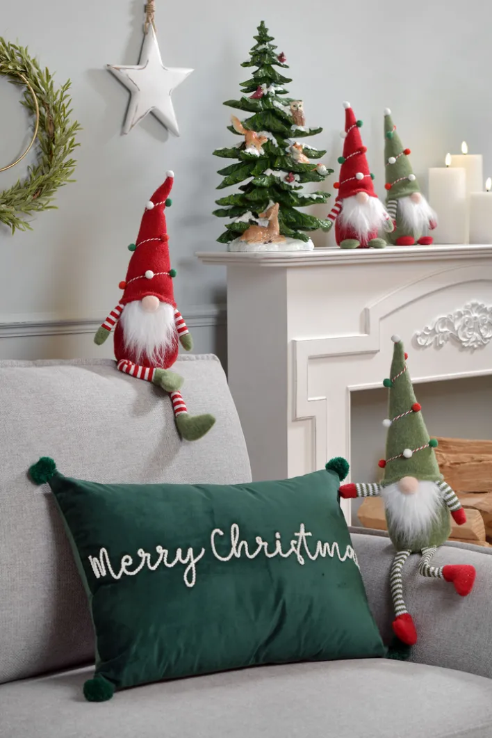 Deko Objekt MERRY CHRISTMAS rechteckig 50 x 35 cm Naturmaterialien/Polyester Grün