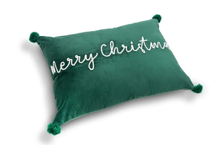 Deko Objekt MERRY CHRISTMAS rechteckig 50 x 35 cm Naturmaterialien/Polyester Grün