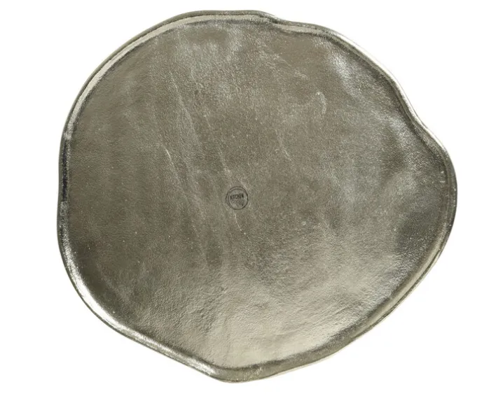 Dekotablett 36 x 40 cm Alu silberfarbig
