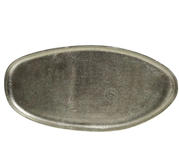 Dekotablett 18 x 38 cm Alu silberfarbig