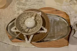 Dekotablett 18 x 38 cm Alu silberfarbig