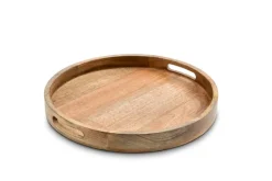 Dekotablett CALM & COSY Mango Holz Durchmesser 40 cm Braun