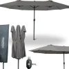 deluxe4home Doppelsonnenschirm DOUBLE 450 x 260 cm anthrazit