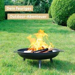 deluxe4home Feuerschale XL 58 cm schwarz