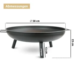 deluxe4home Feuerschale XL 58 cm schwarz