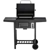 deluxe4home Holzkohlegrill GRILLWAGEN XXL 105 x 50 cm schwarz