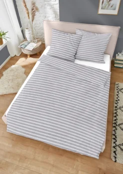 DORMISETTE Jersey-Bettwäsche MELANGE 135 x 200 cm grau