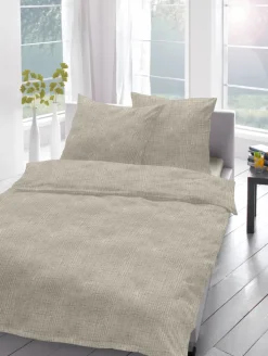 DORMISETTE Musselin-Bettwäsche 135 x 200 cm sandgrau