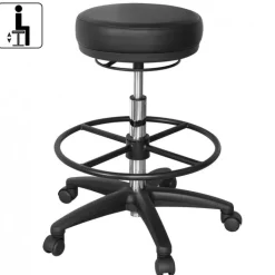 Drehhocker mit Fußstütze schwarz
